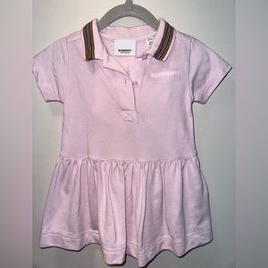 Burberry baby girl striped 2 piece polo dress and bloomer set